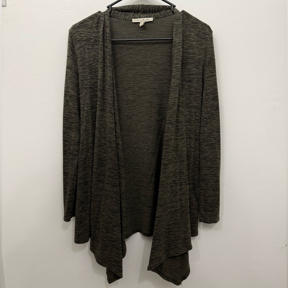 Express Women’s Dark Olive Green Flowy Cardigan